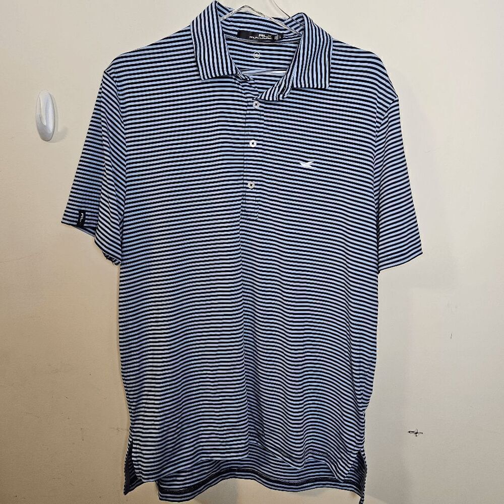 RLX Ralph Lauren Striped Performance Polo Shirt Men's Blue/White Size Large